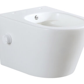Bidet wc Hangend Vesta Mat Wit met geïntegreerde kraan Koud Randloos excl. Wc-bril - 32.3547