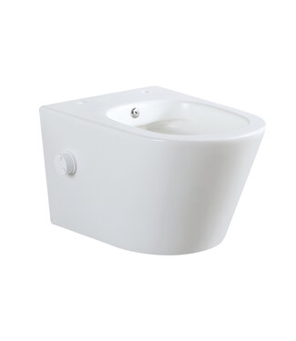 Wiesbaden Bidet wc Hangend Vesta Mat Wit met geïntegreerde kraan Koud Randloos excl. Wc-bril - 32.3547