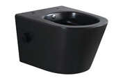 Bidet wc Hangend Vesta Mat Zwart met geïntegreerde kraan Warm / Koud Randloos excl. Wc-bril - 32.3552