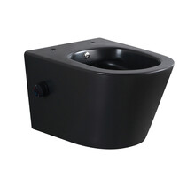 Bidet wc Hangend Vesta Mat Zwart met geïntegreerde kraan Warm / Koud Randloos excl. Wc-bril - 32.3552