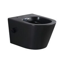 Bidet wc Hangend Vesta Mat Zwart met geïntegreerde kraan Warm / Koud Randloos excl. Wc-bril - 32.3552