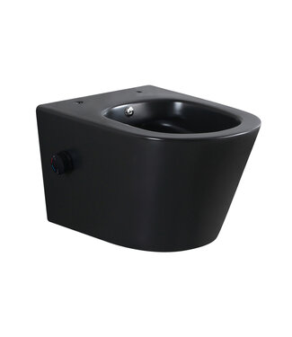 Wiesbaden Bidet wc Hangend Vesta Mat Zwart met geïntegreerde kraan Warm / Koud Randloos excl. Wc-bril - 32.3552