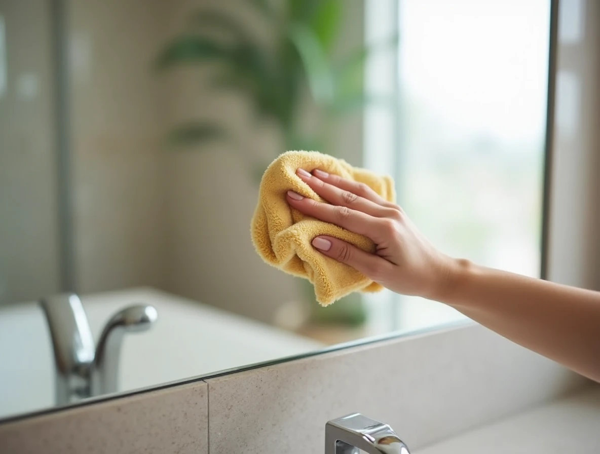 Badkamer spiegel schoonmaken