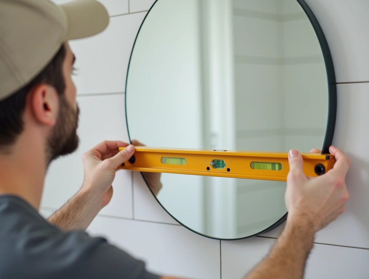 Spiegel meten op de muur
