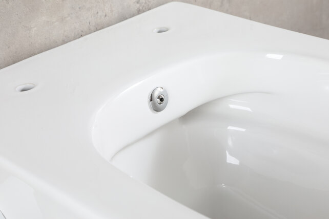 Bidet wc Wiesbaden Vesta Glans Wit met geïntegreerde kraan Koud Randloos Incl. Wc-bril Shade - 32.3334