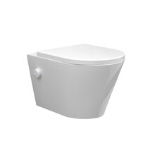 Bidet wc Wiesbaden Vesta Glans Wit met geïntegreerde kraan Koud Randloos Incl. Wc-bril Shade - 32.3334