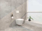 Bidet wc Wiesbaden Vesta Glans Wit met geïntegreerde kraan Koud Randloos Incl. Wc-bril Shade - 32.3334