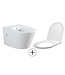 Bidet wc Wiesbaden Vesta Mat Wit met geïntegreerde kraan Koud Randloos Incl. Wc-bril Flatline - 32.3349