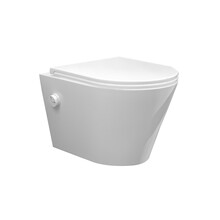 Bidet wc Wiesbaden Vesta Mat Wit met geïntegreerde kraan Warm/Koud Randloos Incl. Wc-bril Flatline - 32.3347