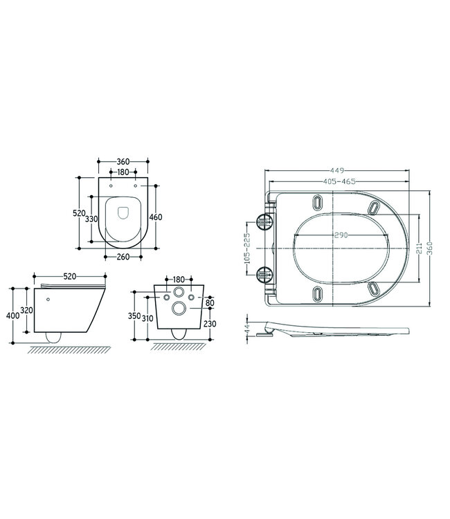 Bidet wc Wiesbaden Vesta Mat Wit met geïntegreerde kraan Koud Randloos Incl. Wc-bril - 32.3333