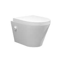 Bidet wc Wiesbaden Vesta Mat Wit met geïntegreerde kraan Koud Randloos Incl. Wc-bril - 32.3333