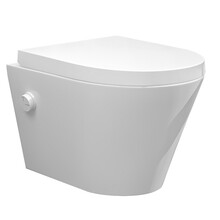 Bidet wc Wiesbaden Vesta Mat Wit met geïntegreerde kraan Koud Randloos Incl. Wc-bril - 32.3333