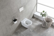 Bidet wc Wiesbaden Vesta Mat Wit met geïntegreerde kraan Warm/Koud Randloos Incl. Wc-bril - 32.3341