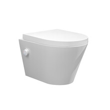 Bidet wc Wiesbaden Vesta Mat Wit met geïntegreerde kraan Warm/Koud Randloos Incl. Wc-bril - 32.3341