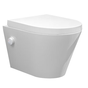 Bidet wc Wiesbaden Vesta Mat Wit met geïntegreerde kraan Warm/Koud Randloos Incl. Wc-bril - 32.3341