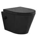 Bidet wc Wiesbaden Vesta Mat Zwart met geïntegreerde kraan Warm/Koud Randloos Incl. Wc-bril - 32.3340