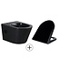 Bidet wc Wiesbaden Vesta Mat Zwart met geïntegreerde kraan Koud Randloos Incl. Wc-bril - 32.3332