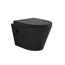 Bidet wc Wiesbaden Vesta Mat Zwart met geïntegreerde kraan Koud Randloos Incl. Wc-bril - 32.3332