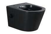 Bidet wc Wiesbaden Vesta Mat Zwart met geïntegreerde kraan Koud Randloos Incl. Shade Wc-bril - 32.3335 Bidet wc Wiesbaden Vesta Mat Zwart met geïntegreerde kraan Koud Randloos Incl. Shade Wc-bril - 32.3335