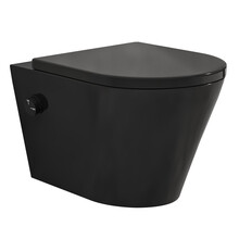 Bidet wc Wiesbaden Vesta Mat Zwart met geïntegreerde kraan Koud Randloos Incl. Shade Wc-bril - 32.3335