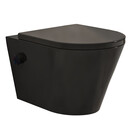 Bidet wc Wiesbaden Vesta Mat Zwart met geïntegreerde kraan Warm/Koud Randloos Incl. Shade Wc-bril - 32.3343