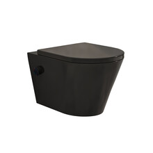 Bidet wc Wiesbaden Vesta Mat Zwart met geïntegreerde kraan Warm/Koud Randloos Incl. Shade Wc-bril - 32.3343