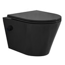 Bidet wc Wiesbaden Vesta Mat Zwart met geïntegreerde kraan Warm/Koud Randloos Incl. Shade Wc-bril - 32.3346