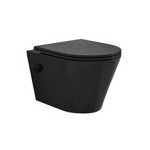 Bidet wc Wiesbaden Vesta Mat Zwart met geïntegreerde kraan Warm/Koud Randloos Incl. Shade Wc-bril - 32.3346