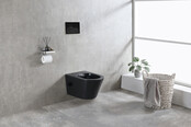 Bidet wc Wiesbaden Vesta Mat Zwart met geïntegreerde kraan Koud Randloos Incl. Shade Wc-bril - 32.3338 Bidet wc Wiesbaden Vesta Mat Zwart met geïntegreerde kraan Koud Randloos Incl. Shade Wc-bril - 32.3338