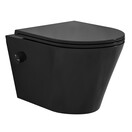 Bidet wc Wiesbaden Vesta Mat Zwart met geïntegreerde kraan Koud Randloos Incl. Shade Wc-bril - 32.3338