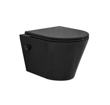 Bidet wc Wiesbaden Vesta Mat Zwart met geïntegreerde kraan Koud Randloos Incl. Shade Wc-bril - 32.3338