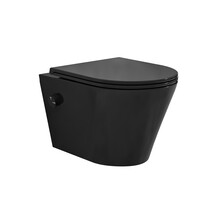 Bidet wc Wiesbaden Vesta Mat Zwart met geïntegreerde kraan Koud Randloos Incl. Shade Wc-bril - 32.3338