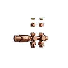 Radiatorkraan Geborsteld Koper Recht Belrad Thermostatisch 1/2Mx16/2m30 H-Blok