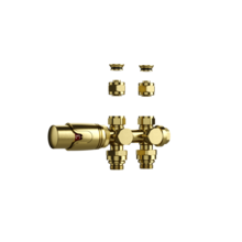 Radiatorkraan Geborsteld Goud Recht Belrad Thermostatisch 1/2Mx16/2m30 H-Blok