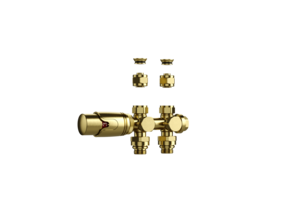 Radiatorkraan Geborsteld Goud Recht Belrad Thermostatisch 1/2Mx16/2m30 H-Blok