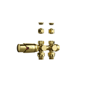 Radiatorkraan Geborsteld Goud Recht Belrad Thermostatisch 1/2Mx16/2m30 H-Blok