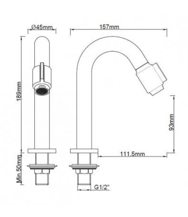 Wiesbaden Fonteinkraan set Caral Victoria Gunmetal - 22.3739