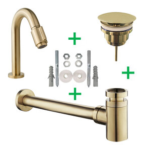 Fonteinkraan set Caral Victoria Geborsteld Messing - 22.3738