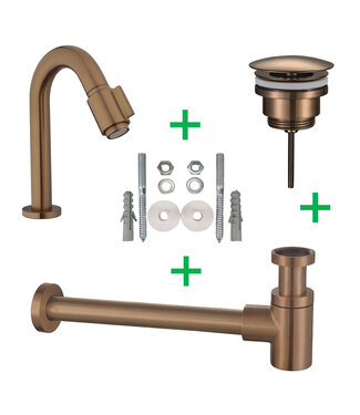 Wiesbaden Fonteinkraan set Caral Victoria Geborsteld Brons Koper - 22.3734