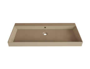 Wastafel Lako Mat Cappuccino 100x46x7cm 2 kraangaten