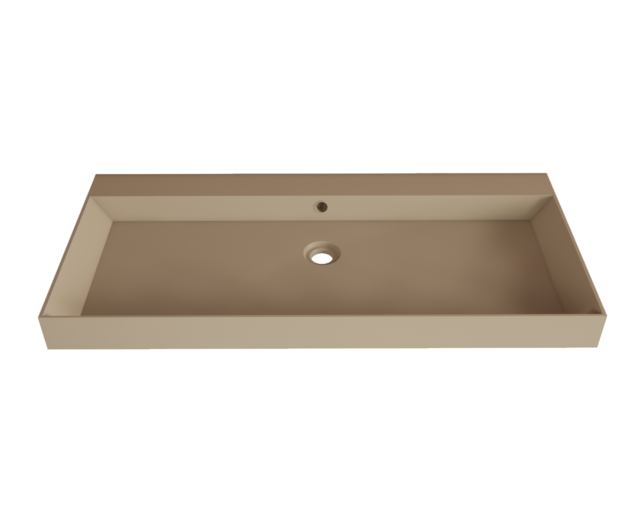Wastafel Lako Mat Cappuccino 100x46x7cm 2 kraangaten Wastafel Lako Mat Cappuccino 100x46x7cm 2 kraangaten