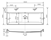 Wastafel Lako Mat Cappuccino 100x46x7cm 2 kraangaten Wastafel Lako Mat Cappuccino 100x46x7cm 2 kraangaten