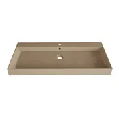 Wastafel Lako Mat Cappuccino 100x46x7cm 2 kraangaten Wastafel Lako Mat Cappuccino 100x46x7cm 2 kraangaten