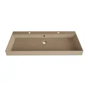 Wastafel Lako Mat Cappuccino 100x46x7cm 2 kraangaten Wastafel Lako Mat Cappuccino 100x46x7cm 2 kraangaten