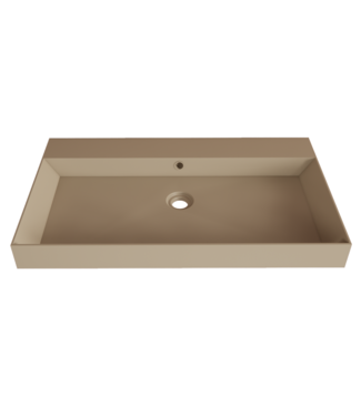 GLISS DESIGN Wastafel Lako Mat Cappuccino 80x46x7cm 1 kraangat