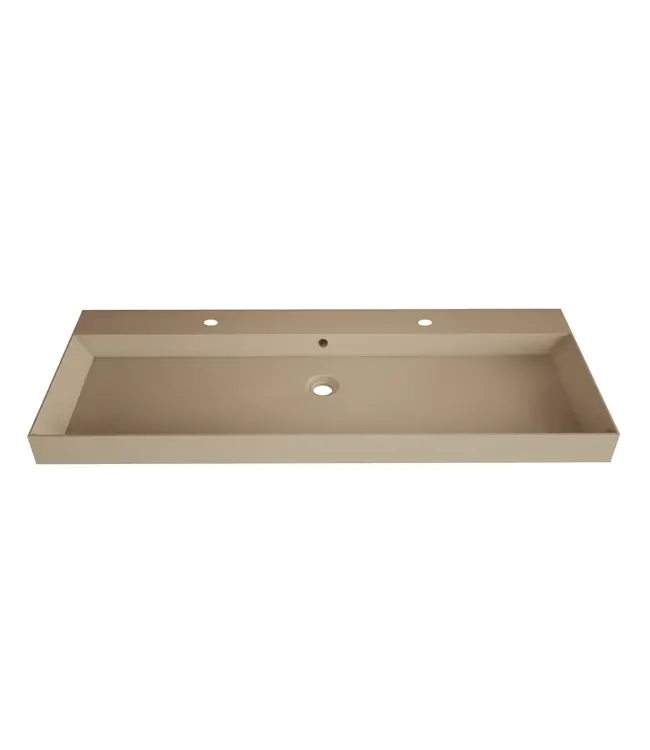Wastafel Lako Mat Cappuccino 120x46x7cm enkele wasbak 0 kraangaten