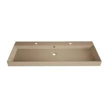 Wastafel Lako Mat Cappuccino 120x46x7cm enkele wasbak 2 kraangaten