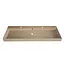 GLISS DESIGN Wastafel Lako Mat Cappuccino 120x46x7cm enkele wasbak 2 kraangaten