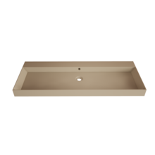 Wastafel Lako Mat Cappuccino 140x46x7cm enkele wasbak 2 kraangaten