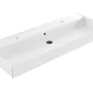 Wastafel Edge Enkele wasbak 120 cm Glans Wit met kraangaten keramiek